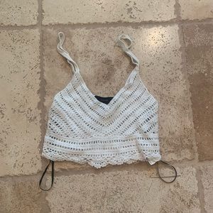 cropped crochet tank top